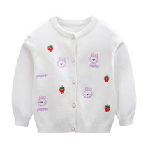 루비키즈 여아 해피 딸기 니트 가디건 D102
