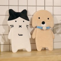 남씨 NAMSEE 고양이 강아지 캐릭터 필통 플랫파우치, 누렁