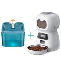 자동 개 고양이 피더 35L 건조 식품 2L 애완 동물 물 분수 음료 스마트 그릇, 없음, Pet Waterer Feeder+Without USB