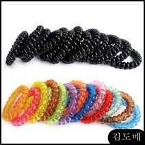 KP 튼튼한 여아 대용량 헤어악세사리 머리끈(대) 100개 도매 전화선 머리고무줄