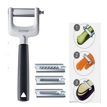 [키친툴] 독일 트라이앵글 스텐야채커터 채칼 3종날, 3 / 6 / 45mm 의 칼날이 세트로 제작된 채칼