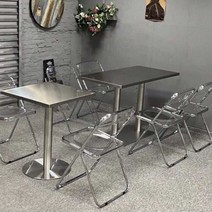 스테인레스 카페 테이블 까페 식탁 야외 영업용 고기집, 스테인리스 사각 테이블 80x80x74