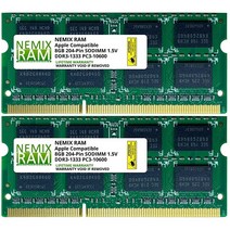 NEMIX RAM 16GB SODIMM 메모리 업그레이드 (2x8GB) DDR3 1333MHz PC3 10600 CL9 애플 맥북 프로 호환 (2011 초기 13 15 17 인치), 16GB 2x8GB)