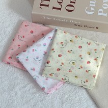 [토베] 3장1set 딸기 캐릭터 손수건 스카프 겸용 어린이 가제 면 예쁜 귀여운