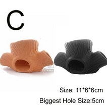 수족관 장식 세라믹 물고기 시클리드 숨어있는 동굴 자바 이끼 수생 식물, [01] Color Red, [02] C