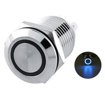 버튼 방수 12V 푸쉬 누름 스위치 12mm 플랫 블루LED