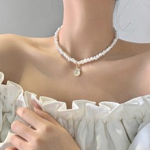 리앤베르 영롱 팬던트 진주 초커 목걸이