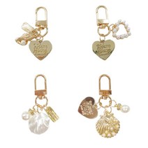 여자친구선물 키링 차키 열쇠 가방고리 20대남자선물, 진주키링 조개