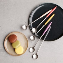 홈카페 소품 예쁜 커피스푼 롱머들러 요플레숟가락 테이블웨어 꿀뜨개, 1개, 크림