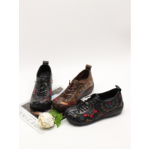 아이슈즈 여성 꽃무늬 가죽 단화 99042