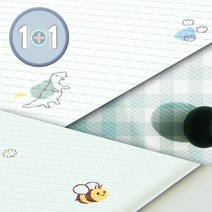 다온 베이직 프리미엄 PVC 유아동 놀이방매트 거실매트 어린이집매트 유치원매트, 02.꿀벌/그린체크