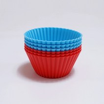주름원형 실리콘베이킹컵 투컬러 6P