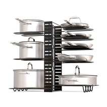 유니즈 주방 냄비 후라이팬 정리대 거치대, 블랙