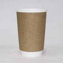 크라프트 단열 이중컵(무지) 16oz 1박스(500개)