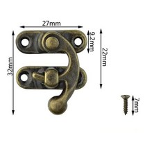 레트로 골동품 오른쪽 래치 후크 걸쇠 나무 보석 상자 장식 캐비닛 작은 5 개, Bronze