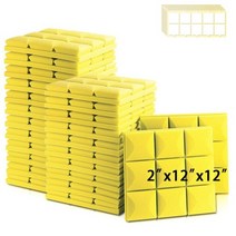 음향사운드디퓨저 흡음 스피커흡음판 베이스트랩 판넬 방음재 방음 103712, High Density_24 Pcs, MGT-Yellow
