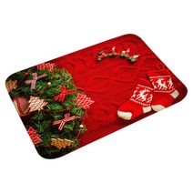 장식 크리스마스 현관 매트 40x60cm 선물을위한 미끄럼 방지 참신 정문 카펫 Navidad 현재 실내 및 실외 복도 축제