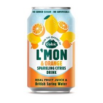 볼빅 영국 엘몬 오렌지 탄산음료 330ml x8캔 Volvic Lmon And Orange