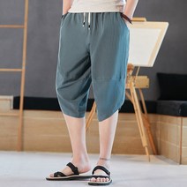 엔티랄라 남자 바지 헐렁한 배기 팬츠 순면의 7부 팬츠 캐주얼 바지 빅 사이즈의 반바지
