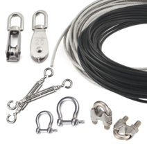 코팅 와이어 로프 클립 PVC 1M절단 1.2mm 1.6mm 2mm 2.4mm 3mm 4mm 5mm 6mm, 8.스텐 샤클, 16mm