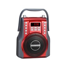야외용 휴대용 블루투스스피커 우퍼 라디오 캠핑 글램핑, 빨강 (Red) L-398