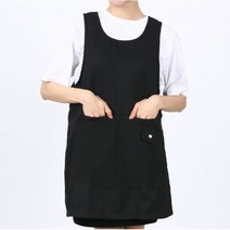 레뷰가운 VAE211 겨울 모직 원피스앞치마 요양보호사 시장앞치마 앞치마, VAE211_검정(L), 1개