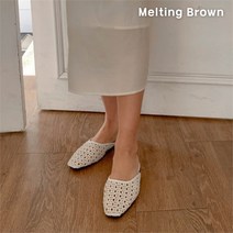 로즈블로썸 멜팅브라운 여성 데일리 네트 블로퍼 뮬 슬리퍼 4color (8295991)
