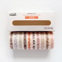 접착앨범 성장책 사진첩 DIY 마스킹 접착제 있음 장식소품재료 스윗 가능 러브 시리즈 박스 테이프 1906542005, 타타 오렌지 10 롤 한통