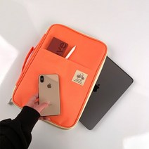 서피스 프로7 12.3인치 수납 끝판 멀티 데일리 파우치 가방, 오렌지