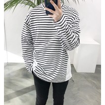 간절기 봄 ST 스트링 남자 오버 배색 긴팔 티셔츠