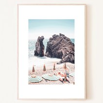 이탈리아 남부 아말피 해변의 여름 풍경 사진 스타일리쉬한 액자, 02. 무광 골드