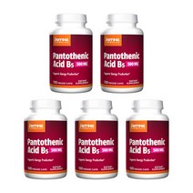 5개 포뮬러스 판토텐산 비타민 B5 500 mg 100 베지 캡슐 Jarrow, 100개입 x 5개