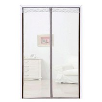 SKANDSALO 출입구 붙이는 모기장 방충망 방 문 창문 자석 자동 방충 커튼 문발 바란스 부착, 120x240+커피+라이트그레이퓨어샤인