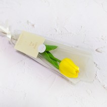 비누꽃 꽃한송이 한송이포장 장미 카네이션 킨더조이 튤립 어버이날 스승의날 성년의날, 옐로우