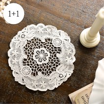 벨라이프 [1+1] 크로쉐 레이스 도일리 티코스터, 01.백아이보리_1+1