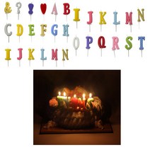 알파벳 초 브라이덜샤워 환갑 생일파티용품 결혼기념일 생일축하 포토존 케익 케이크 생신 색깔초, F
