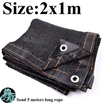 그늘막 천막 쉘터 글램핑 조립식 방수 원단 바람막이 테라스 차광막 블랙 4 핀 anti-uv sun shade net succulent plant sunshade net 캠핑, 2x1m