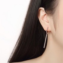 검빅스 s925실버 막대시 은침 귀걸이