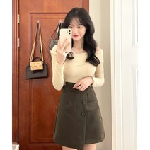 바이제이가먼트 페미닌 사선 언발 오프숄더 니트