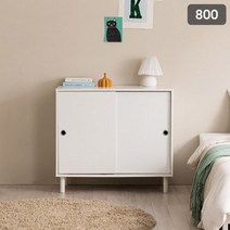 SAMICK 제작 15일 아르떼 800 미닫이 슬라이딩 수납장 높은 거실장, 화이트