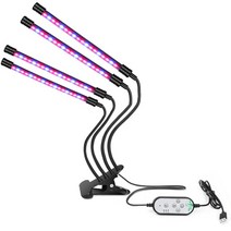 led 성장 빛 전체 스펙트럼 phytolamp with remote control usb 원예 식물 램프 실내 재배 식물 꽃, 4 헤드 36w, 램프 하나