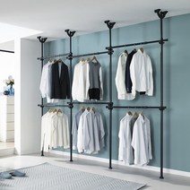 이지온행거 국민튼튼 드레스룸 행거 시스템 선반 커튼 옷걸이 인테리어 행거 모음, 옵션.31 EO-S416M(커튼화이트)폭2.7~3m