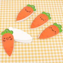 당근 모양 캐롯 쪽지 메모지 부채형 2개 배달스티커
