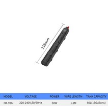 자동온도조절기 방폭 및 화상 방지 50W/100W/200W/300W/500W 수족관 다이빙 물고기 탱크 자동 온수기 온도, 01 50W_02 UK Plug