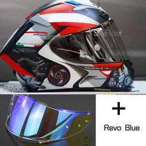 바이크 부품 풀페이스 오토바이 헬멧 X14 화이트 뒤 라이딩 모토크로스 레이싱, 16 B revoblue visor_04 XXL