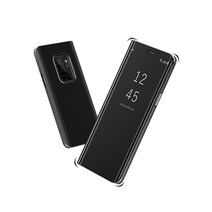 기타 정품 스타일 미러 클리어 뷰 플립 커버 하드 케이스 갤럭시 S10 플러스 5G S10E S8 S20울트라 휴대폰