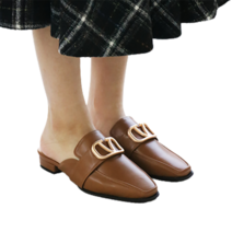 여성 블로퍼 뮬 구두 슬리퍼 빅사이즈 골드장식 구두형슬리퍼