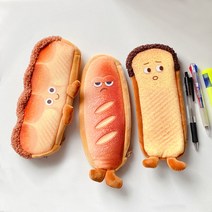 유니커블 귀여운 토스트 빵 캐릭터 필통 연필 케이스 대용량 20CM 지퍼 파우치 학생 필기구 수납 학용품, 1개, 예민이B WC530