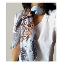 Dongwuyun 숄 실크100% 스카프 여성 스카프 큰 사각 스카프 90cm