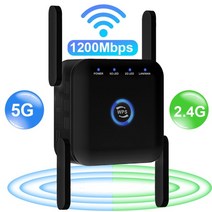 데스크탑 와이파이 수신기 무선 인터넷 확장기 usb 리피터 증폭기 장거리 리피터, 2.4g 5g 1200m 블랙, 우리 플러그